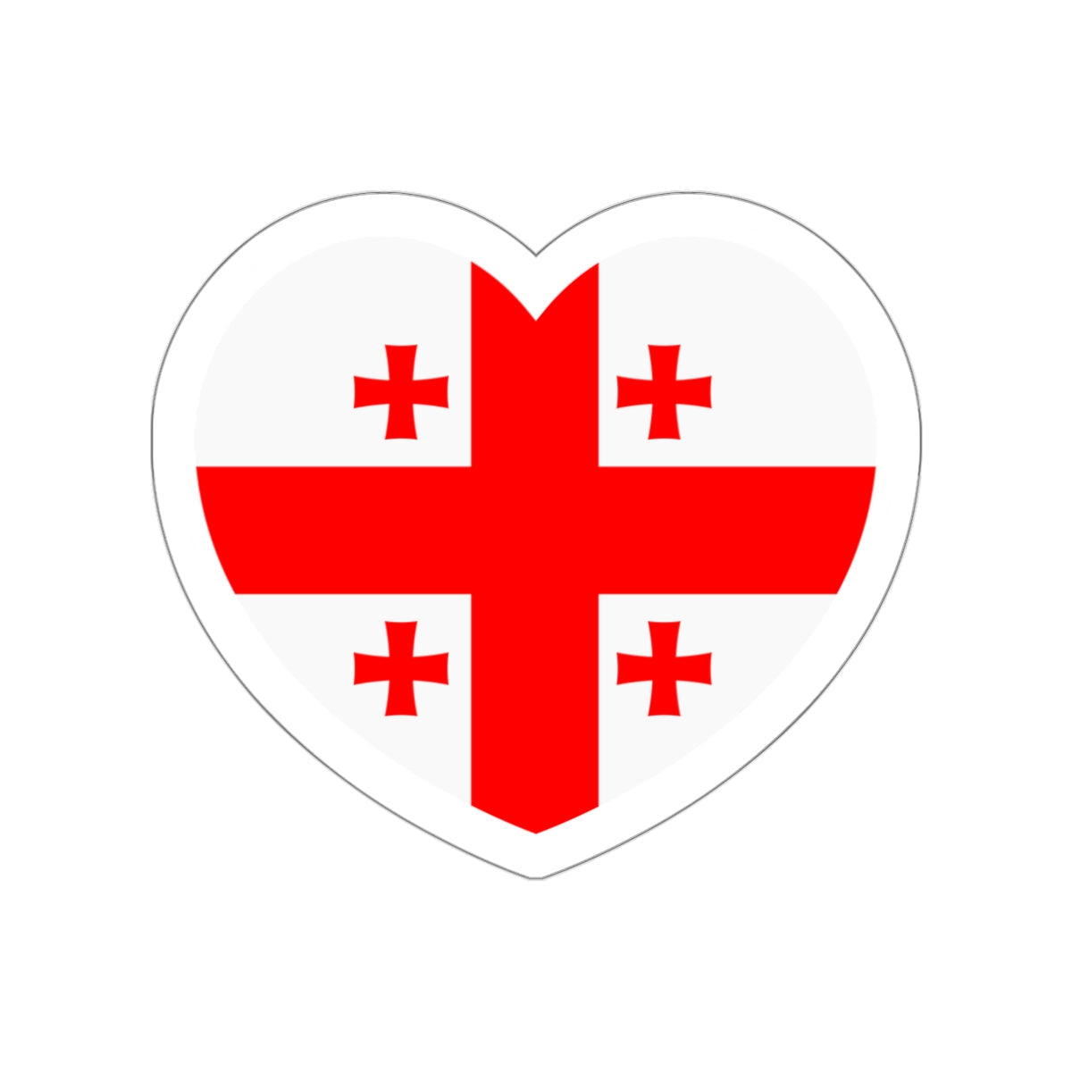 Heart Flag of Georgia - STICKER Vinyl Die-Cut Decal-White-The Sticker Space