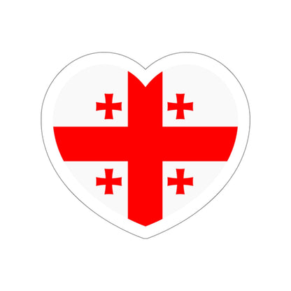 Heart Flag of Georgia - STICKER Vinyl Die-Cut Decal-White-The Sticker Space