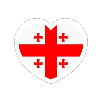 Heart Flag of Georgia - STICKER Vinyl Die-Cut Decal White Die-Cut 4 Inch - The Sticker Space