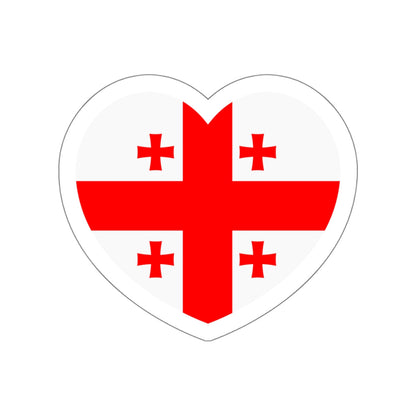 Heart Flag of Georgia - STICKER Vinyl Die-Cut Decal-White-The Sticker Space