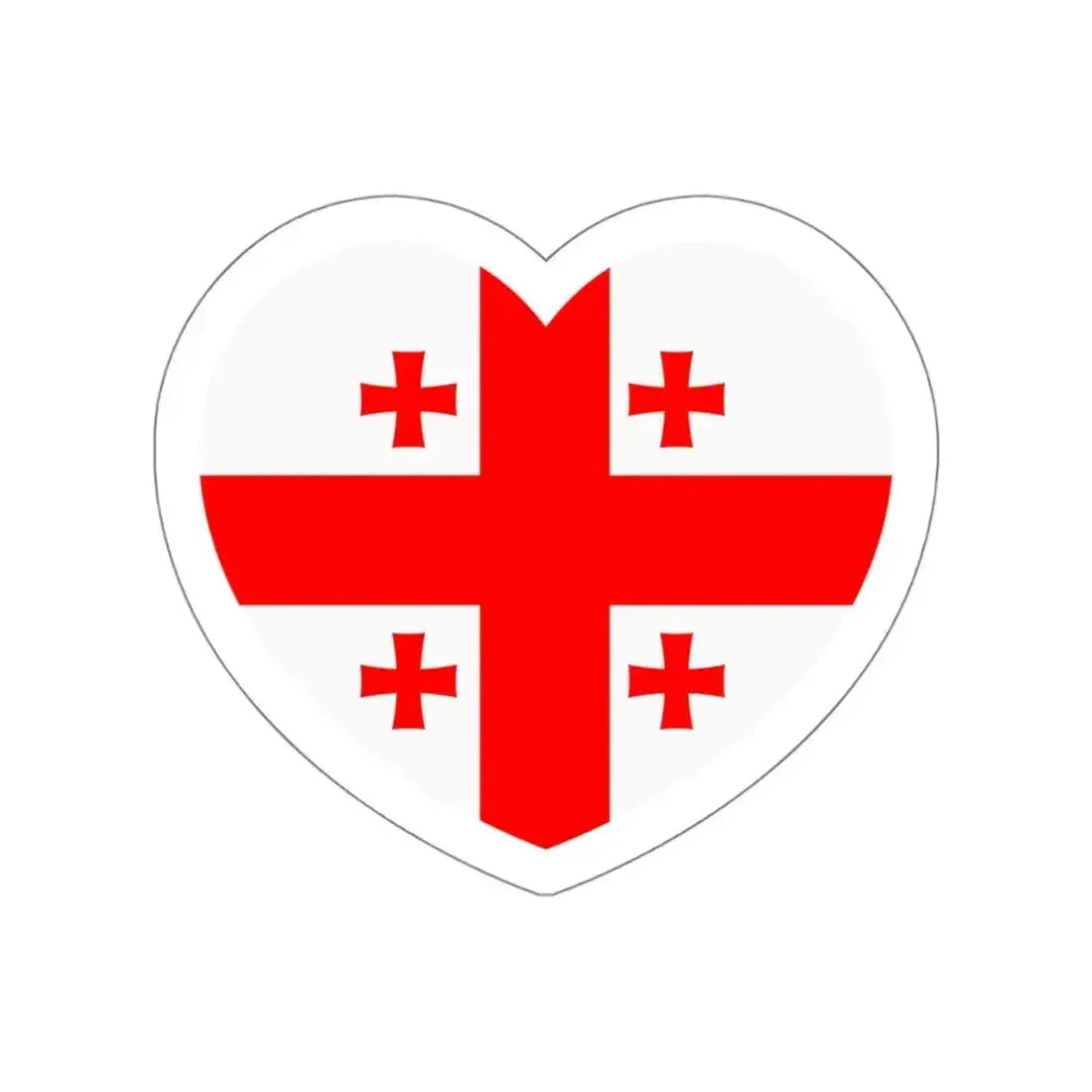Heart Flag of Georgia - STICKER Vinyl Die-Cut Decal White Die-Cut 6 Inch - The Sticker Space