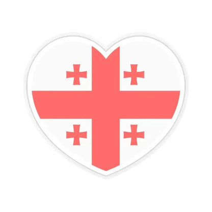 Heart Flag of Georgia - STICKER Vinyl Kiss-Cut Decal 2 Inch Transparent - The Sticker Space