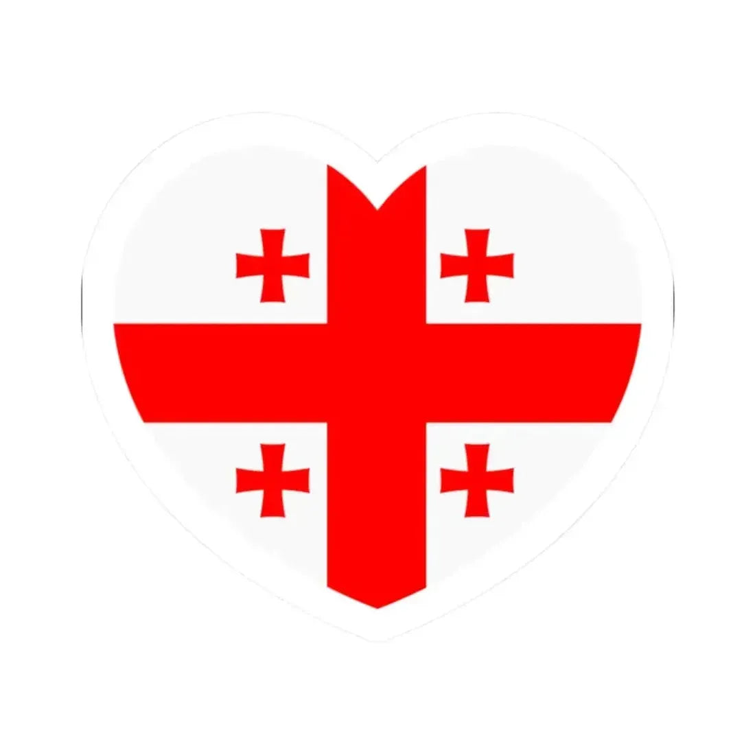 Heart Flag of Georgia - STICKER Vinyl Kiss-Cut Decal 2 Inch White - The Sticker Space