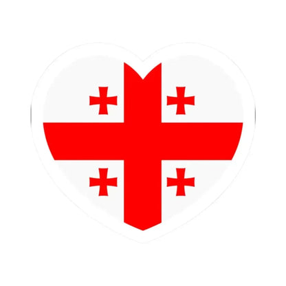 Heart Flag of Georgia - STICKER Vinyl Kiss-Cut Decal 2 Inch White - The Sticker Space