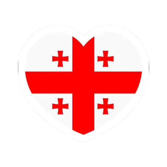 Heart Flag of Georgia - STICKER Vinyl Kiss-Cut Decal 2 Inch White - The Sticker Space