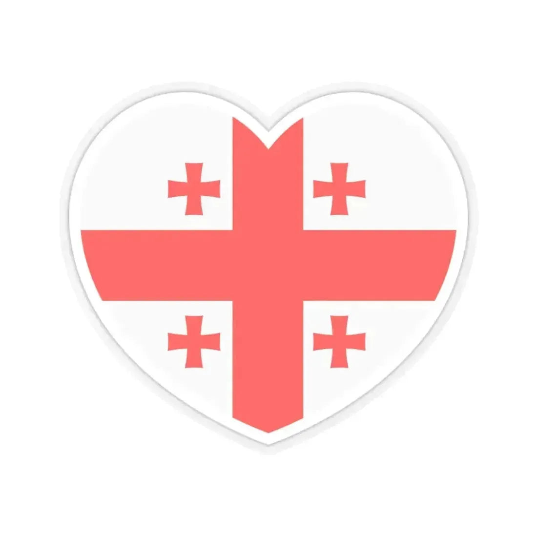 Heart Flag of Georgia - STICKER Vinyl Kiss-Cut Decal 3 Inch Transparent - The Sticker Space