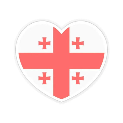 Heart Flag of Georgia - STICKER Vinyl Kiss-Cut Decal 3 Inch Transparent - The Sticker Space