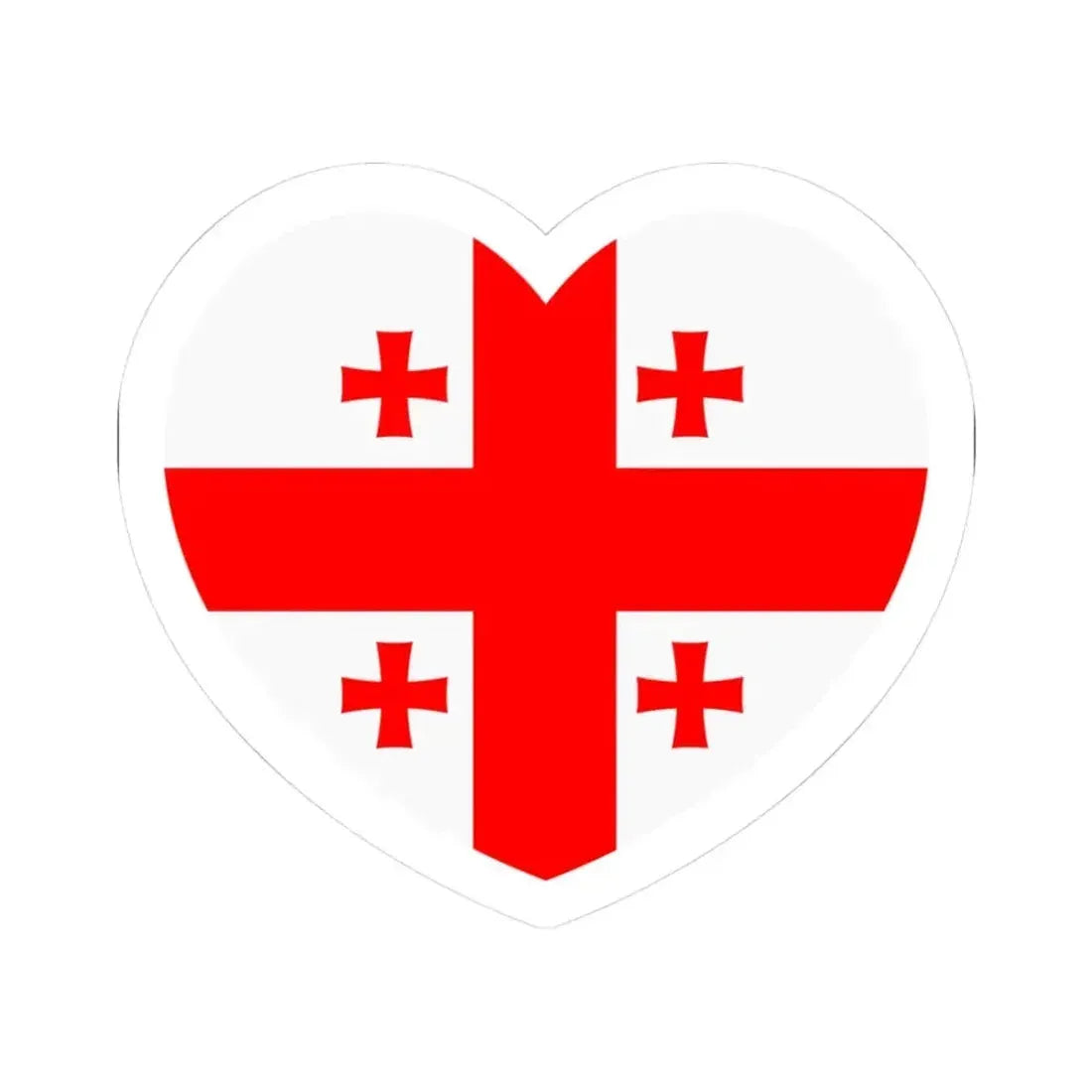 Heart Flag of Georgia - STICKER Vinyl Kiss-Cut Decal 3 Inch White - The Sticker Space