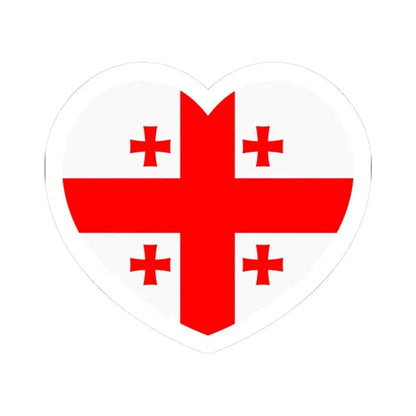 Heart Flag of Georgia - STICKER Vinyl Kiss-Cut Decal 3 Inch White - The Sticker Space