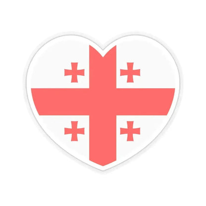 Heart Flag of Georgia - STICKER Vinyl Kiss-Cut Decal 4 Inch Transparent - The Sticker Space