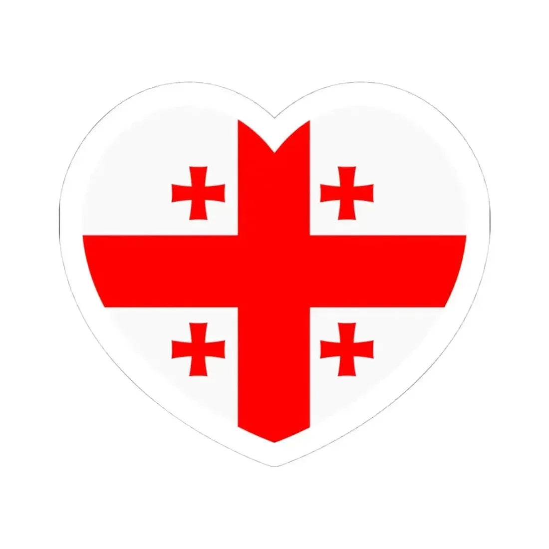 Heart Flag of Georgia - STICKER Vinyl Kiss-Cut Decal 4 Inch White - The Sticker Space