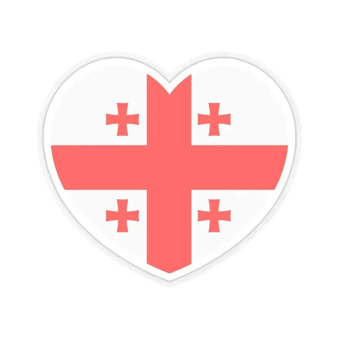 Heart Flag of Georgia - STICKER Vinyl Kiss-Cut Decal 6 Inch Transparent - The Sticker Space