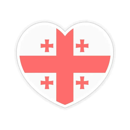Heart Flag of Georgia - STICKER Vinyl Kiss-Cut Decal 6 Inch Transparent - The Sticker Space