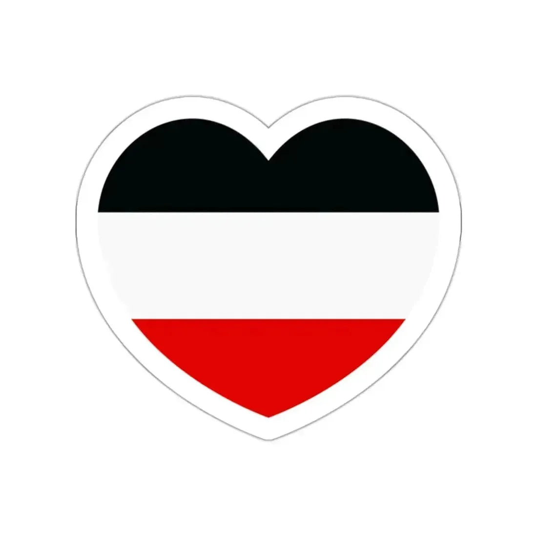 Heart Flag of Germany 1867-1918 - STICKER Vinyl Die-Cut Decal White Die-Cut 2 Inch - The Sticker Space