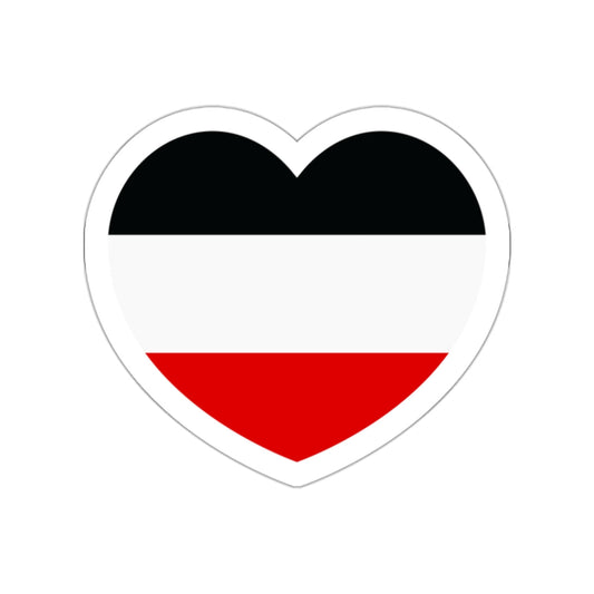 Heart Flag of Germany 1867-1918 - STICKER Vinyl Die-Cut Decal-White-The Sticker Space