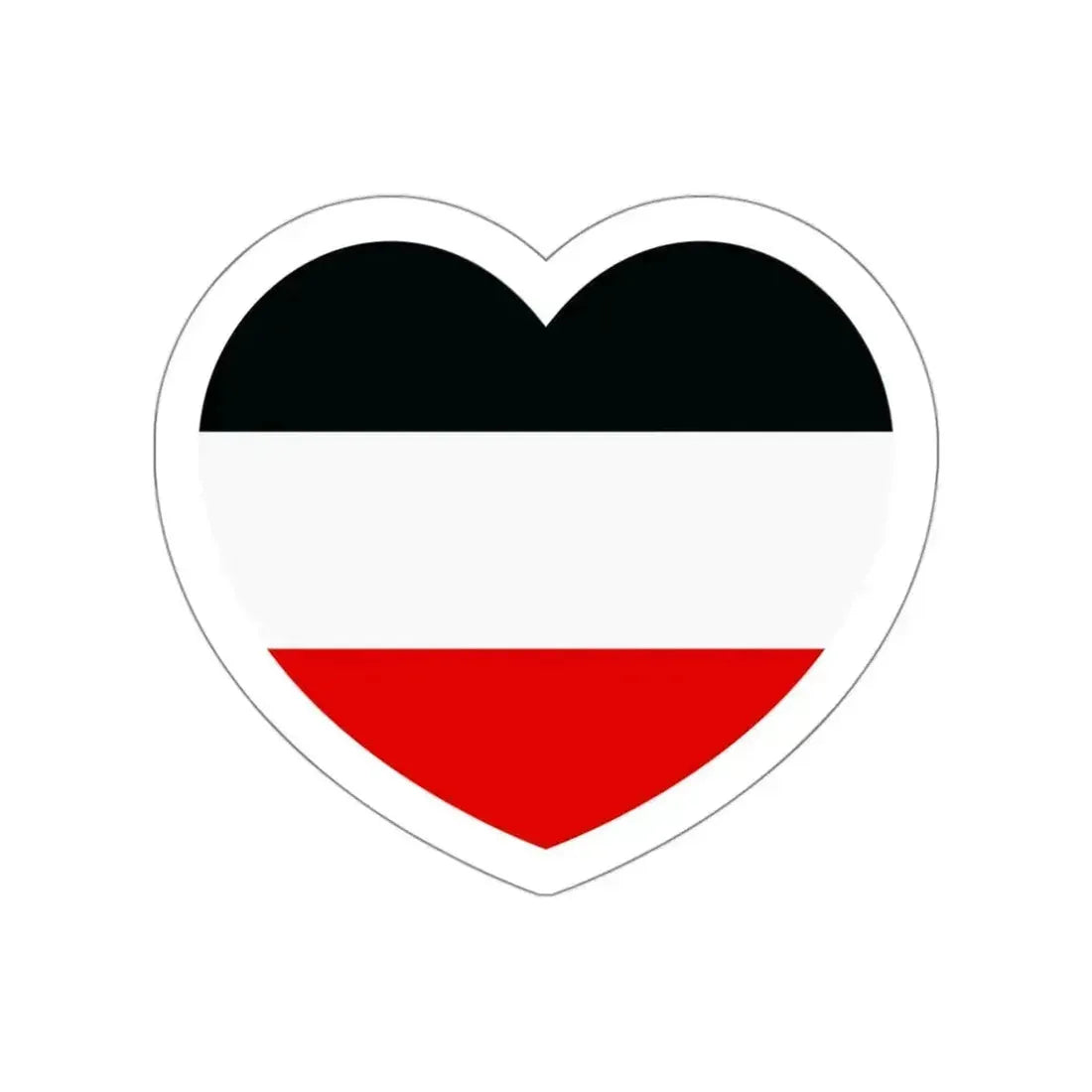 Heart Flag of Germany 1867-1918 - STICKER Vinyl Die-Cut Decal White Die-Cut 3 Inch - The Sticker Space