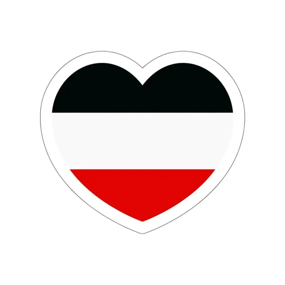 Heart Flag of Germany 1867-1918 - STICKER Vinyl Die-Cut Decal White Die-Cut 4 Inch - The Sticker Space