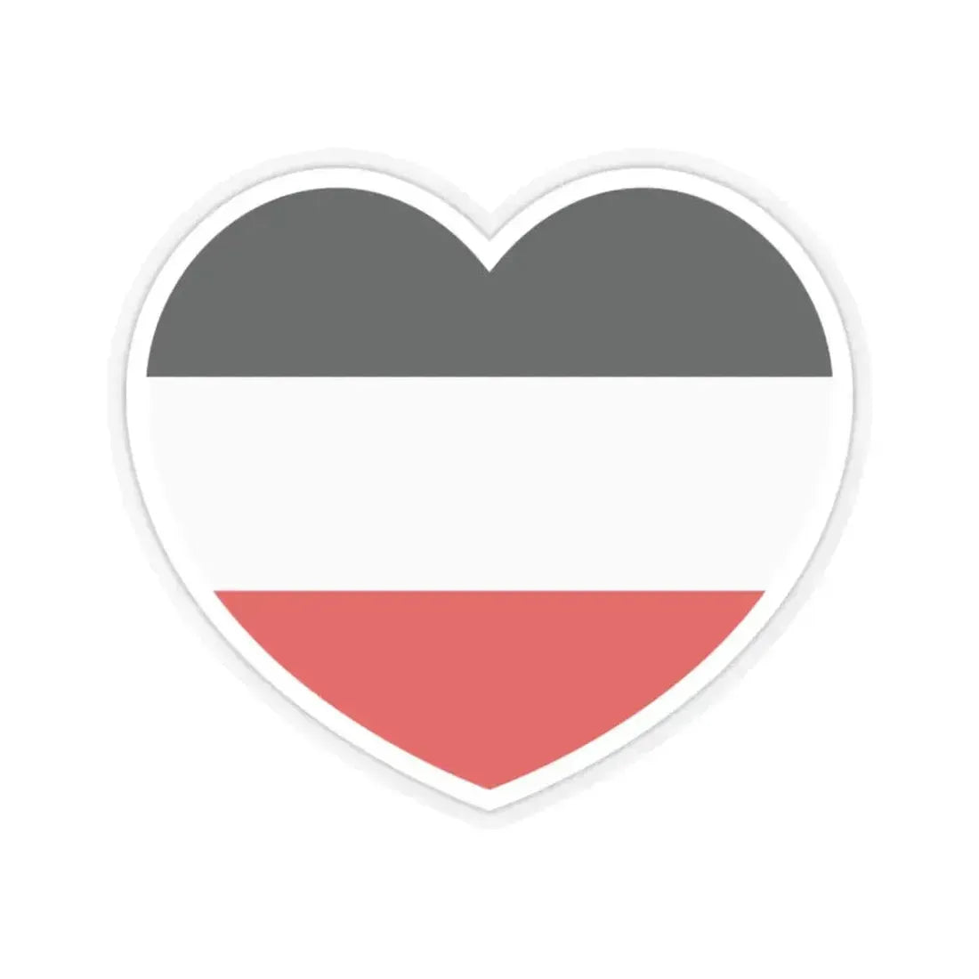 Heart Flag of Germany 1867-1918 - STICKER Vinyl Kiss-Cut Decal 2 Inch Transparent - The Sticker Space