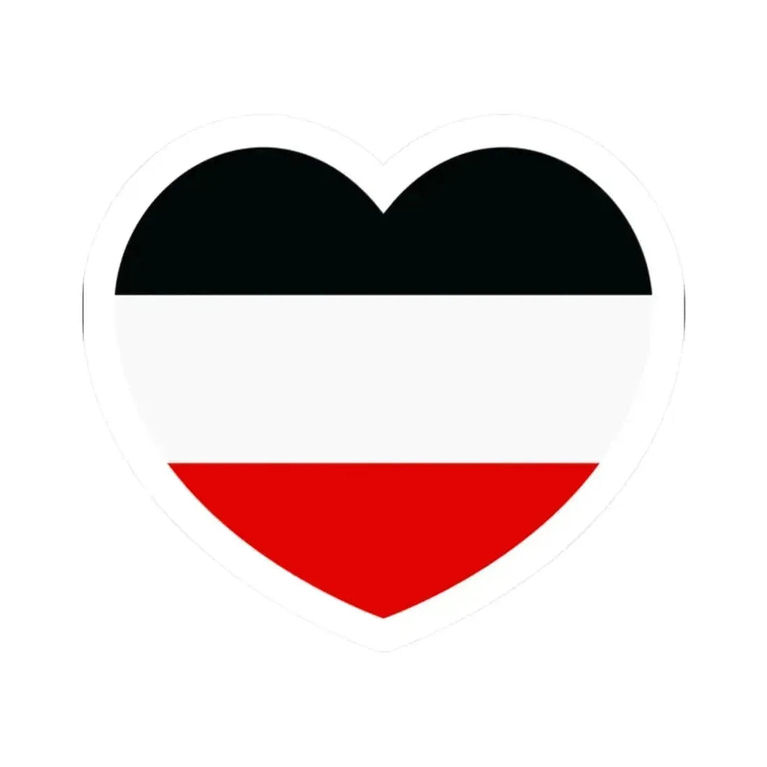 Heart Flag of Germany 1867-1918 - STICKER Vinyl Kiss-Cut Decal 2 Inch White - The Sticker Space