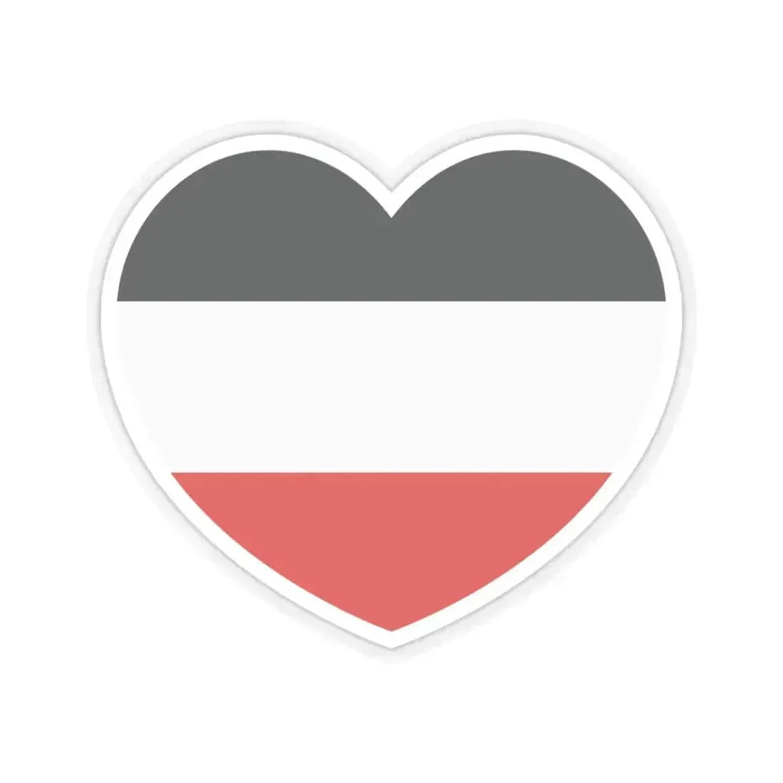 Heart Flag of Germany 1867-1918 - STICKER Vinyl Kiss-Cut Decal 3 Inch Transparent - The Sticker Space