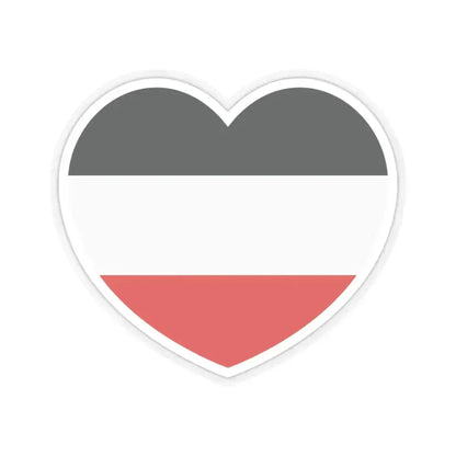 Heart Flag of Germany 1867-1918 - STICKER Vinyl Kiss-Cut Decal 3 Inch Transparent - The Sticker Space