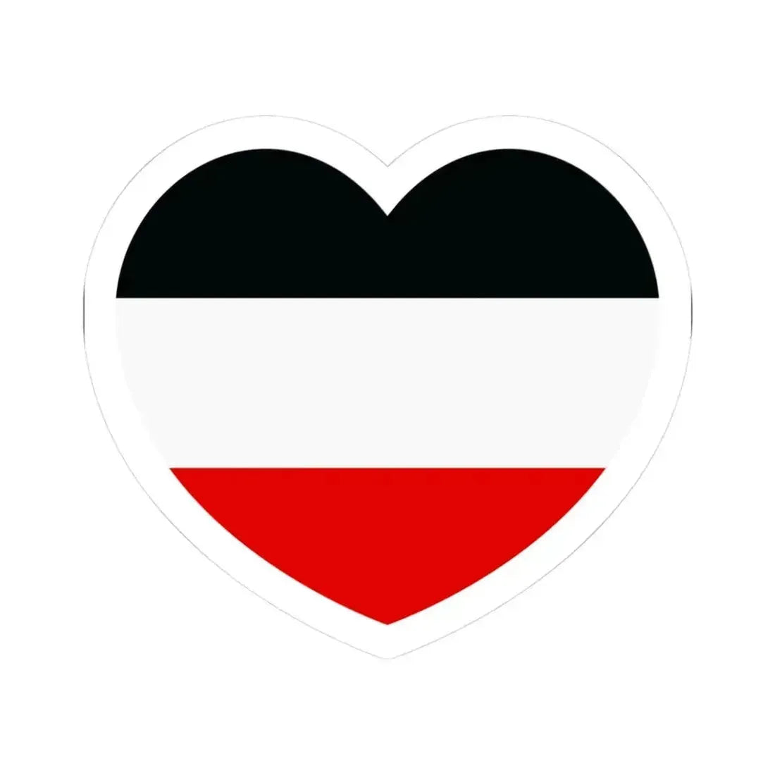 Heart Flag of Germany 1867-1918 - STICKER Vinyl Kiss-Cut Decal 3 Inch White - The Sticker Space