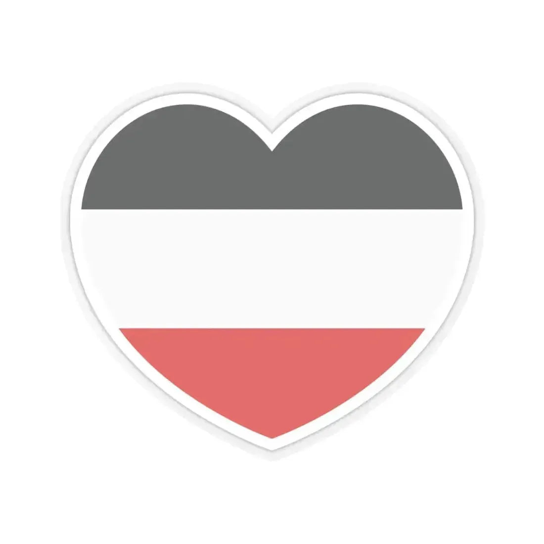 Heart Flag of Germany 1867-1918 - STICKER Vinyl Kiss-Cut Decal 4 Inch Transparent - The Sticker Space