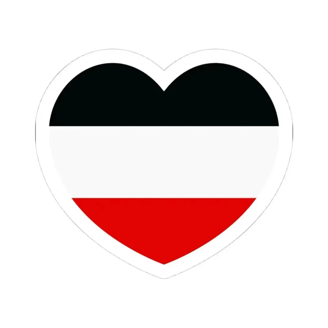 Heart Flag of Germany 1867-1918 - STICKER Vinyl Kiss-Cut Decal 4 Inch White - The Sticker Space