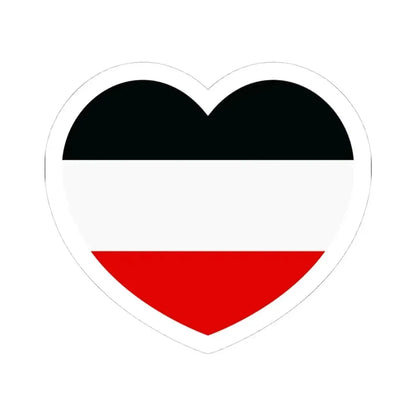 Heart Flag of Germany 1867-1918 - STICKER Vinyl Kiss-Cut Decal 4 Inch White - The Sticker Space