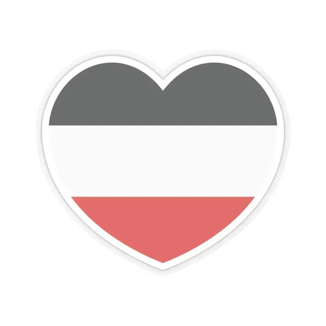Heart Flag of Germany 1867-1918 - STICKER Vinyl Kiss-Cut Decal 6 Inch Transparent - The Sticker Space