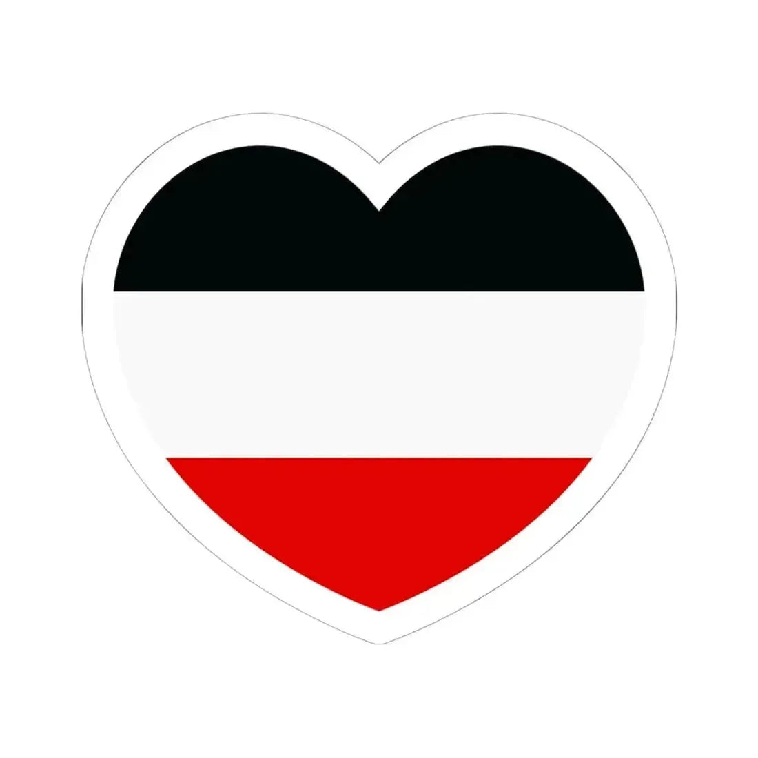 Heart Flag of Germany 1867-1918 - STICKER Vinyl Kiss-Cut Decal 6 Inch White - The Sticker Space