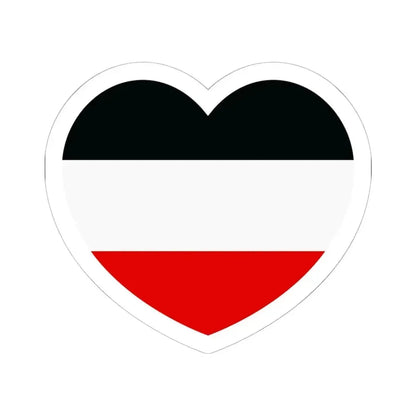 Heart Flag of Germany 1867-1918 - STICKER Vinyl Kiss-Cut Decal 6 Inch White - The Sticker Space
