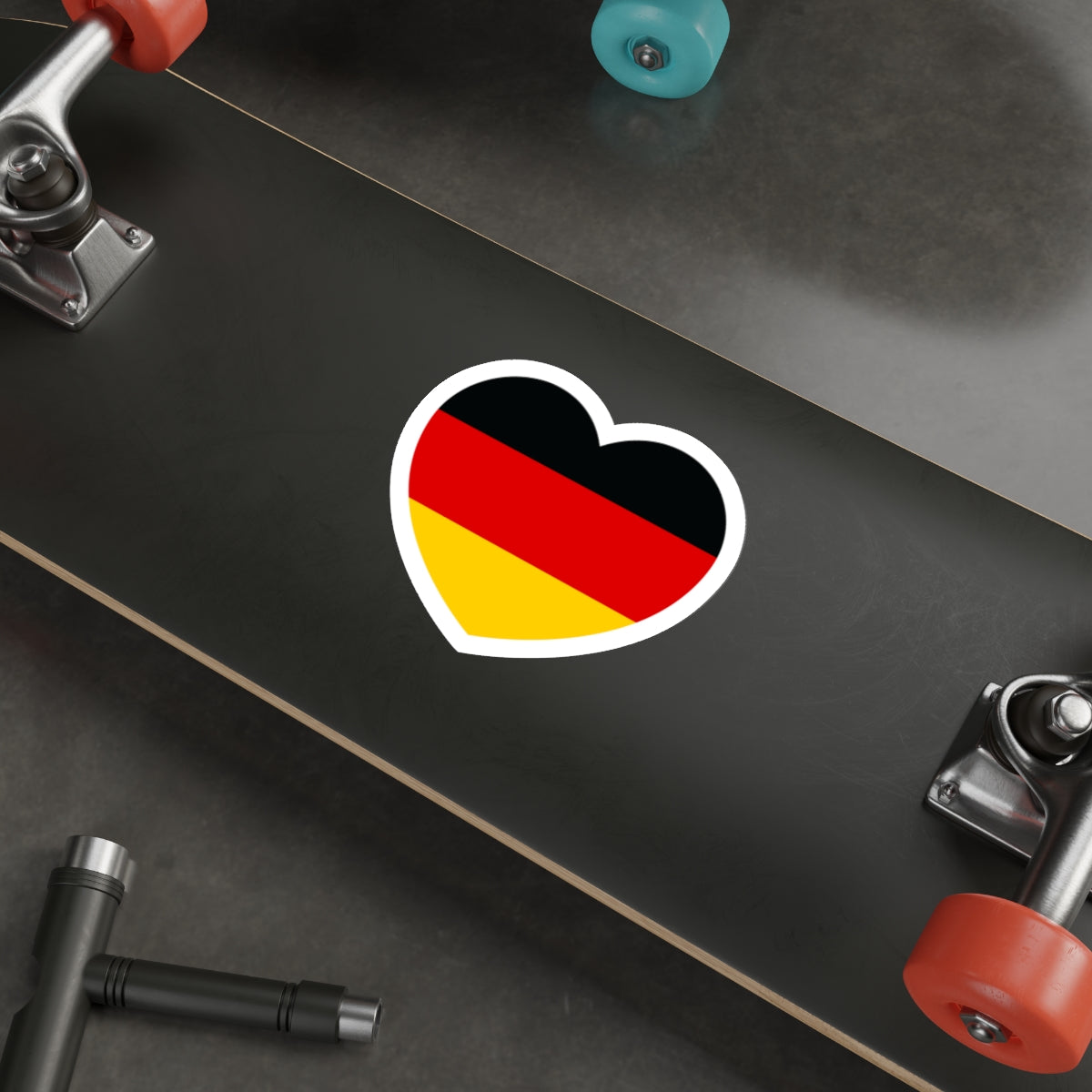 Heart Flag of Germany - STICKER Vinyl Die-Cut Decal-The Sticker Space