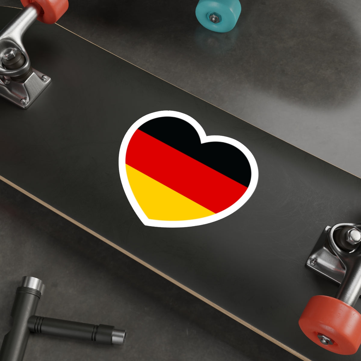 Heart Flag of Germany - STICKER Vinyl Die-Cut Decal-The Sticker Space