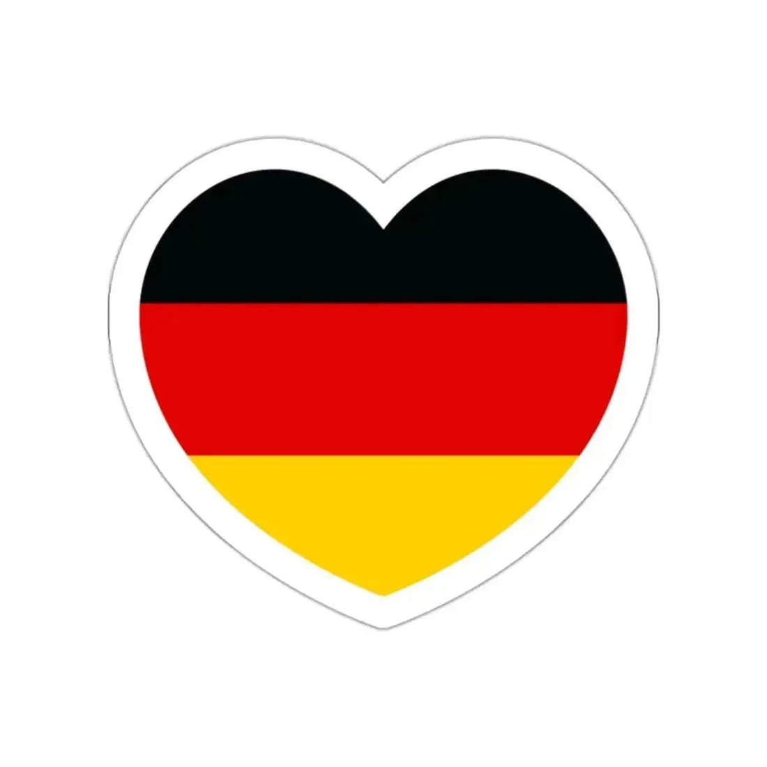 Heart Flag of Germany - STICKER Vinyl Die-Cut Decal White Die-Cut 2 Inch - The Sticker Space