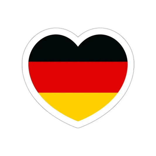 Heart Flag of Germany - STICKER Vinyl Die-Cut Decal White Die-Cut 2 Inch - The Sticker Space