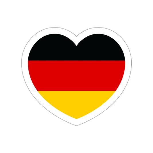 Heart Flag of Germany - STICKER Vinyl Die-Cut Decal-White-The Sticker Space