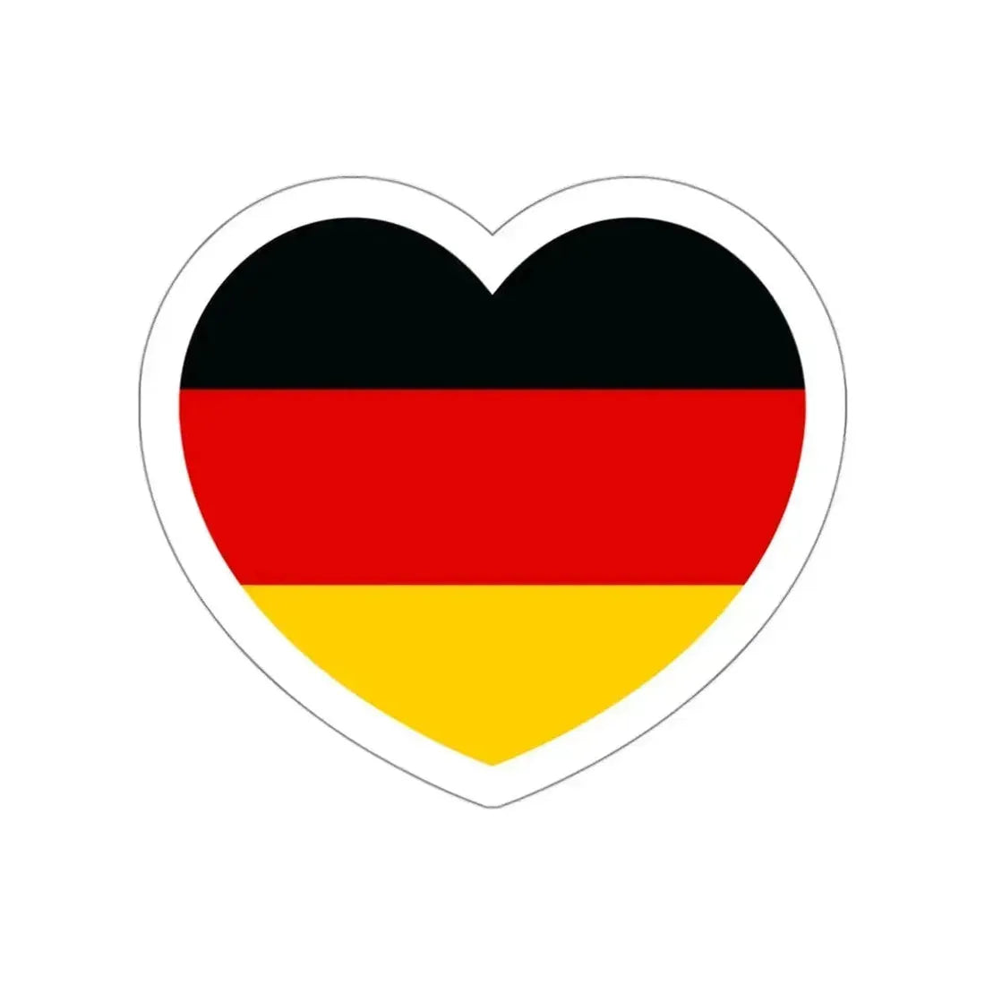 Heart Flag of Germany - STICKER Vinyl Die-Cut Decal White Die-Cut 3 Inch - The Sticker Space