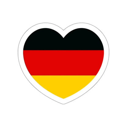 Heart Flag of Germany - STICKER Vinyl Die-Cut Decal White Die-Cut 3 Inch - The Sticker Space