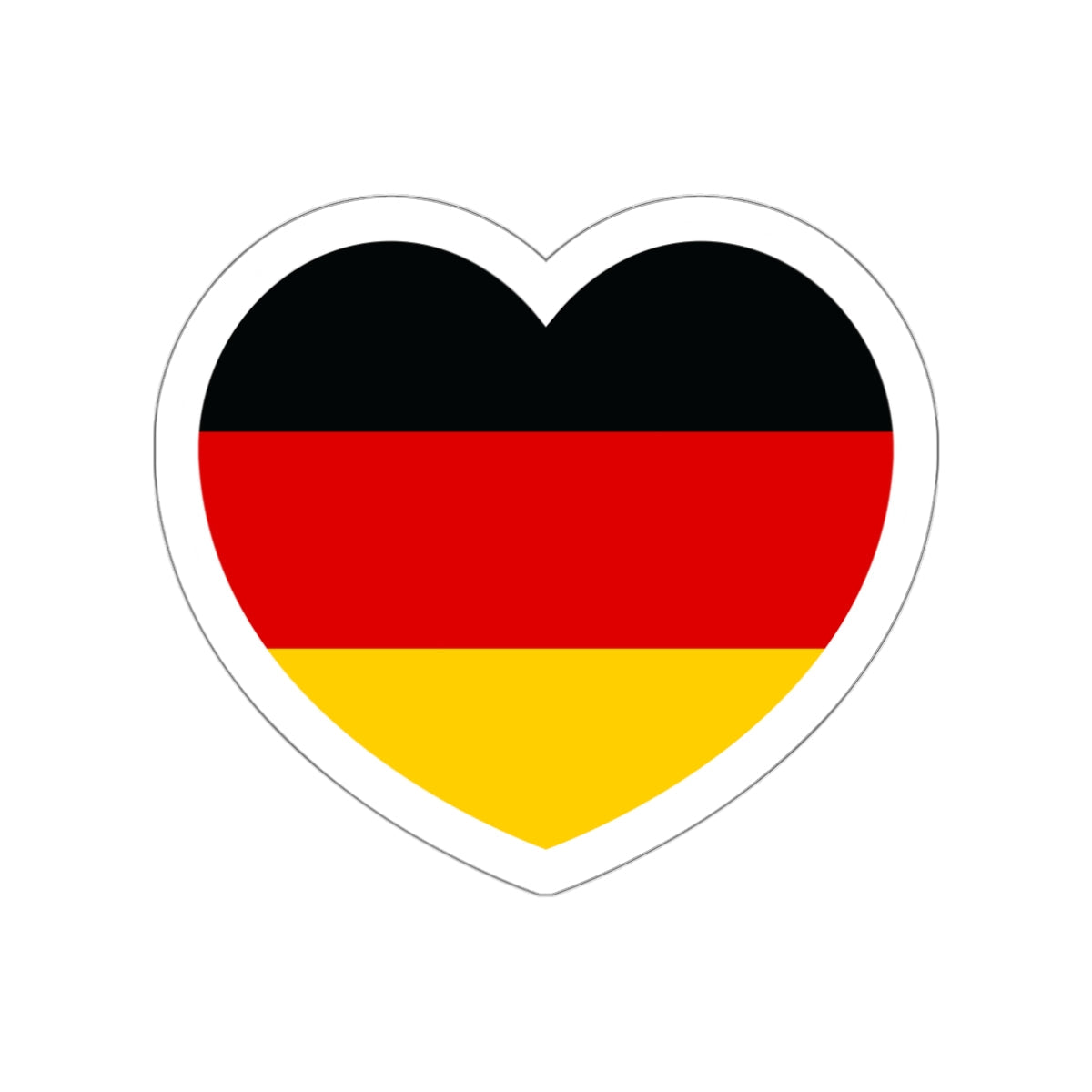 Heart Flag of Germany - STICKER Vinyl Die-Cut Decal-White-The Sticker Space