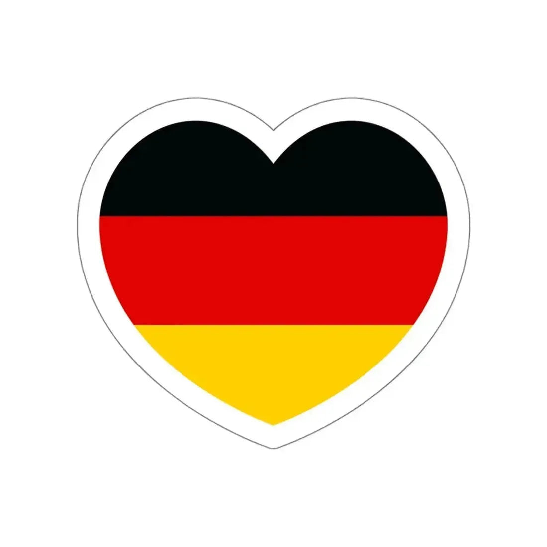 Heart Flag of Germany - STICKER Vinyl Die-Cut Decal White Die-Cut 5 Inch - The Sticker Space