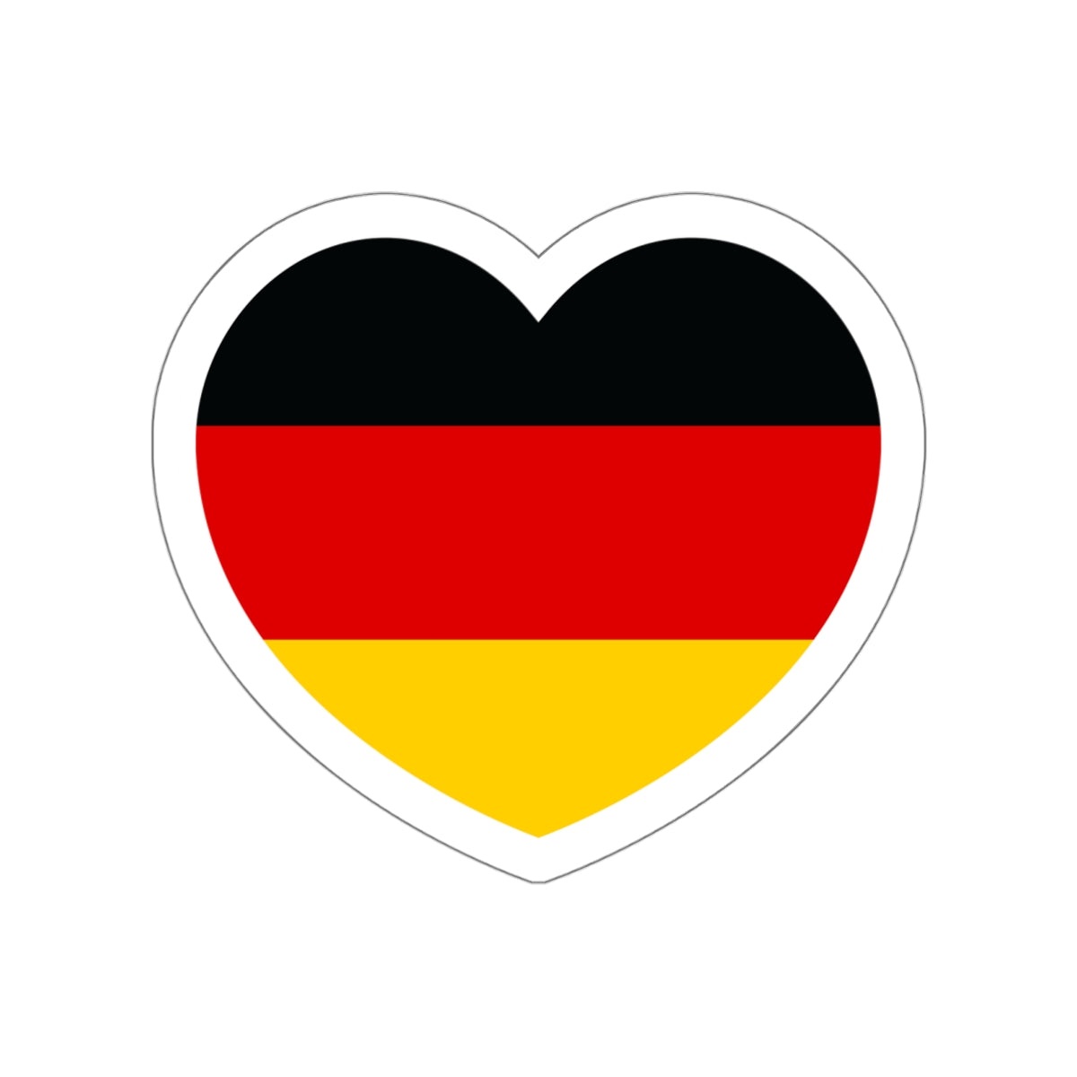 Heart Flag of Germany - STICKER Vinyl Die-Cut Decal-White-The Sticker Space