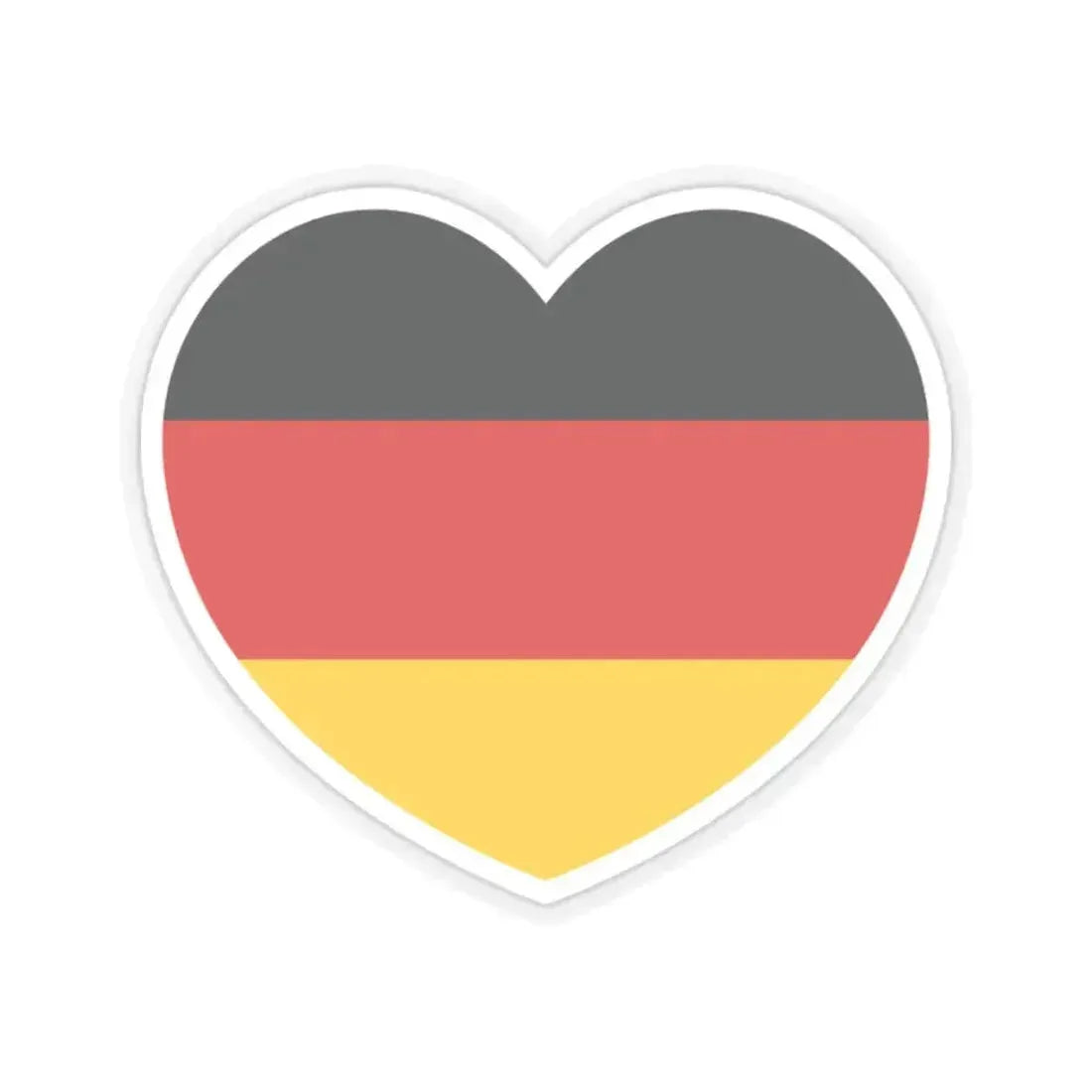 Heart Flag of Germany - STICKER Vinyl Kiss-Cut Decal 2 Inch Transparent - The Sticker Space