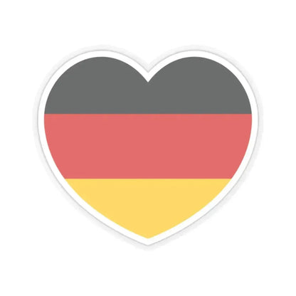 Heart Flag of Germany - STICKER Vinyl Kiss-Cut Decal 2 Inch Transparent - The Sticker Space