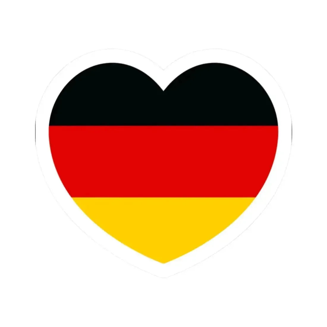 Heart Flag of Germany - STICKER Vinyl Kiss-Cut Decal 2 Inch White - The Sticker Space