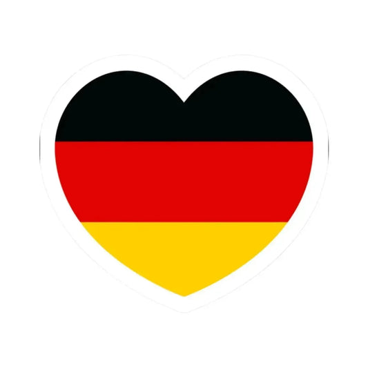 Heart Flag of Germany - STICKER Vinyl Kiss-Cut Decal 2 Inch White - The Sticker Space