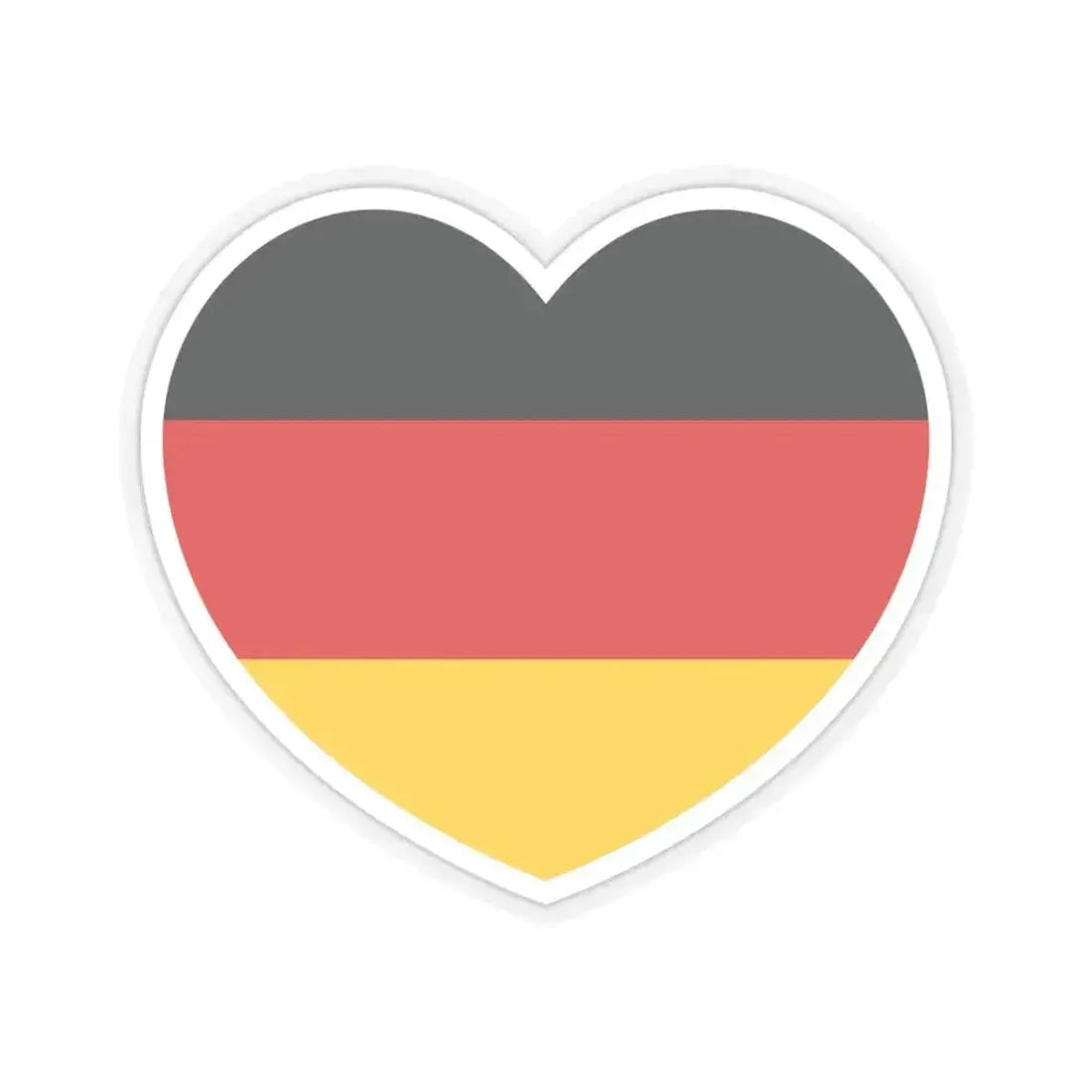 Heart Flag of Germany - STICKER Vinyl Kiss-Cut Decal 3 Inch Transparent - The Sticker Space
