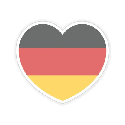 Heart Flag of Germany - STICKER Vinyl Kiss-Cut Decal 3 Inch Transparent - The Sticker Space