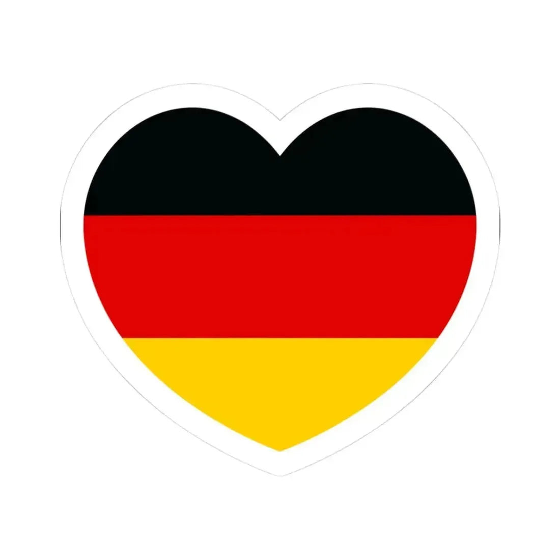 Heart Flag of Germany - STICKER Vinyl Kiss-Cut Decal 3 Inch White - The Sticker Space