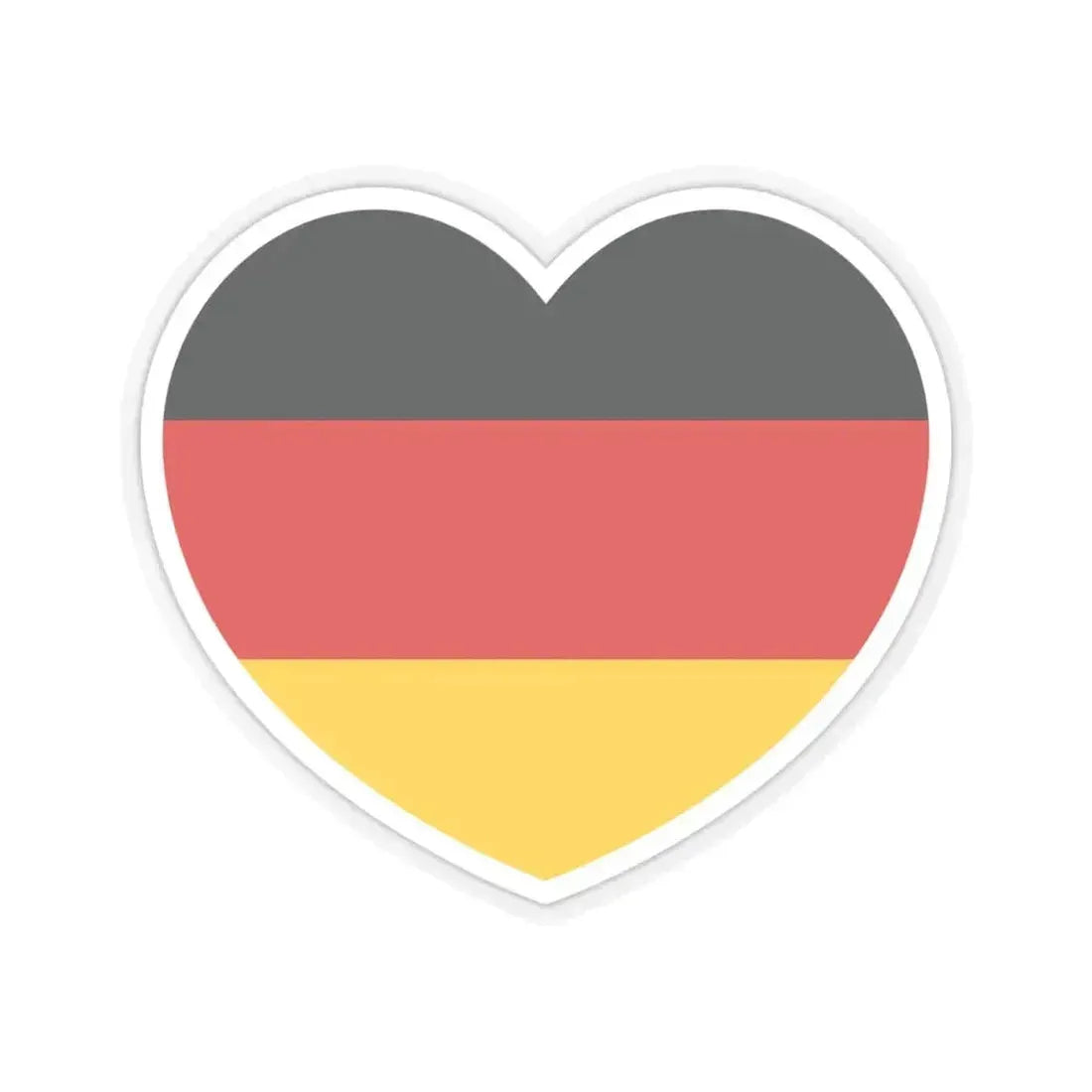 Heart Flag of Germany - STICKER Vinyl Kiss-Cut Decal 4 Inch Transparent - The Sticker Space